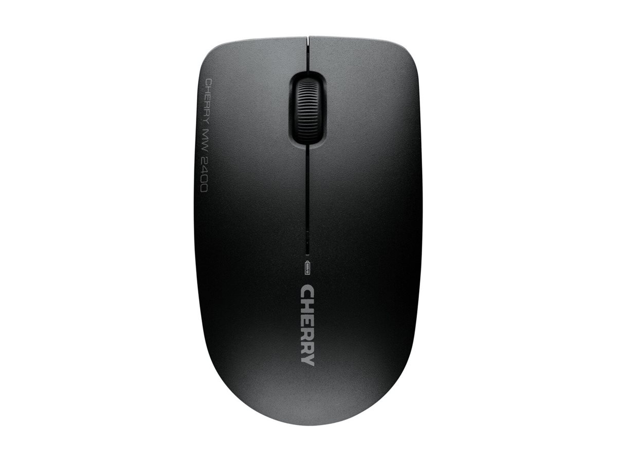 CHERRY MW 2400 - Souris - droitiers et gauchers - optique - 3 boutons - sans fil - 2.4 GHz - récepteur sans fil USB - noir - JW-0710-2 - Souris