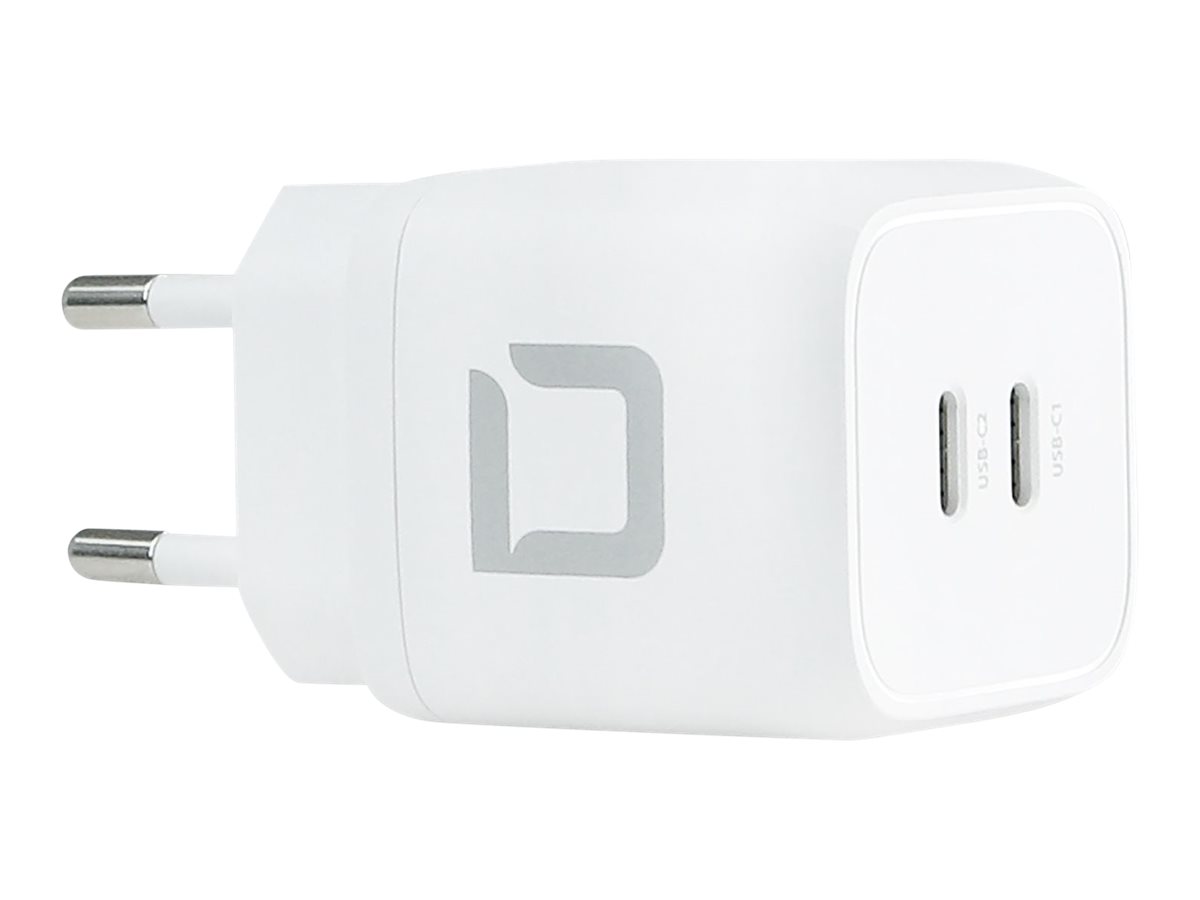 DICOTA Comfort - Adaptateur secteur - 45 Watt - 2.5 A - 2 connecteurs de sortie (24 pin USB-C) - blanc - D31984 - Adaptateurs électriques et chargeurs