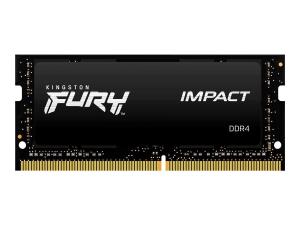 Kingston FURY Impact - DDR4 - module - 16 Go - SO DIMM 260 broches - 3200 MHz / PC4-25600 - CL20 - 1.2 V - mémoire sans tampon - non ECC - noir - KF432S20IB/16 - DDR4