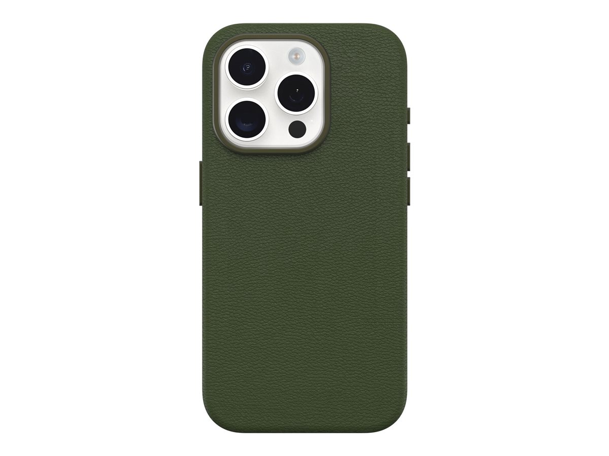OtterBox Symmetry Series - Coque de protection pour téléphone portable - compatibilité avec MagSafe - polyuréthane, cuir de catus - cactus grove (green) - pour Apple iPhone 15 Pro - 77-95750 - Coques et étuis pour téléphone portable