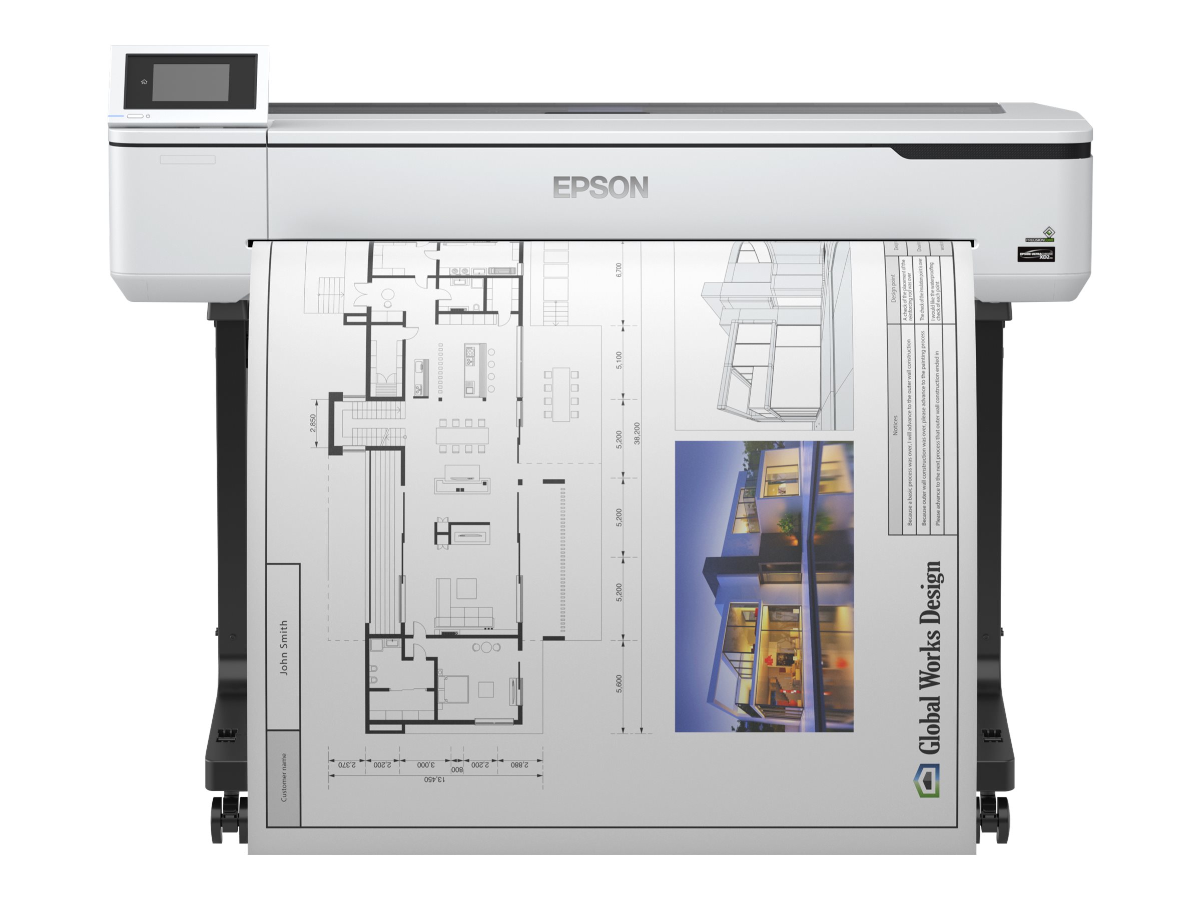 Epson SureColor SC-T5100 - 36" imprimante grand format - couleur - jet d'encre - Rouleau (91,4 cm) - 2 400 x 1 200 ppp - Gigabit LAN, Wi-Fi(n), USB 3.0 - outil de coupe - C11CF12301A0 - Imprimantes jet d'encre