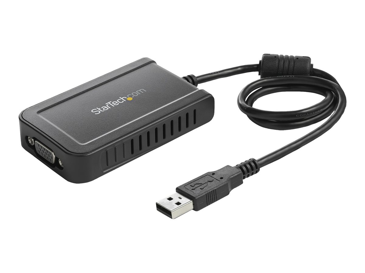 StarTech.com Adaptateur / Convertisseur vidéo USB 2.0 vers VGA - Carte graphique externe - Mâle / Femelle - 1920x1200 - Adaptateur USB / VGA - Conformité TAA - USB (M) pour HD-15 (VGA) (F) - USB 2.0 - 50 cm - support 1920 x 1200 (WUXGA) - gris - pour P/N: MXT101MM - USB2VGAE3 - Câbles USB