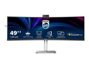 Philips 49B2U5900CH - 5000 Series - écran LED - incurvé - USB - 49" (48.8" visualisable) - 5120 x 1440 Dual Quad HD @ 75 Hz - VA - 400 cd/m² - 3000:1 - DisplayHDR 400 - 4 ms - 2xHDMI, DisplayPort, USB-C - haut-parleurs - noir - 49B2U5900CH/00 - Écrans d'ordinateur