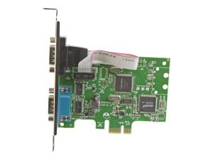 StarTech.com Carte PCI Express à 2 ports série DB9 RS232 - Adaptateur PCIe série avec UART 16C1050 à deux voies (PEX2S1050) - Adaptateur série - PCIe profil bas - RS-232 x 2 - PEX2S1050 - Adaptateurs réseau PCI-e