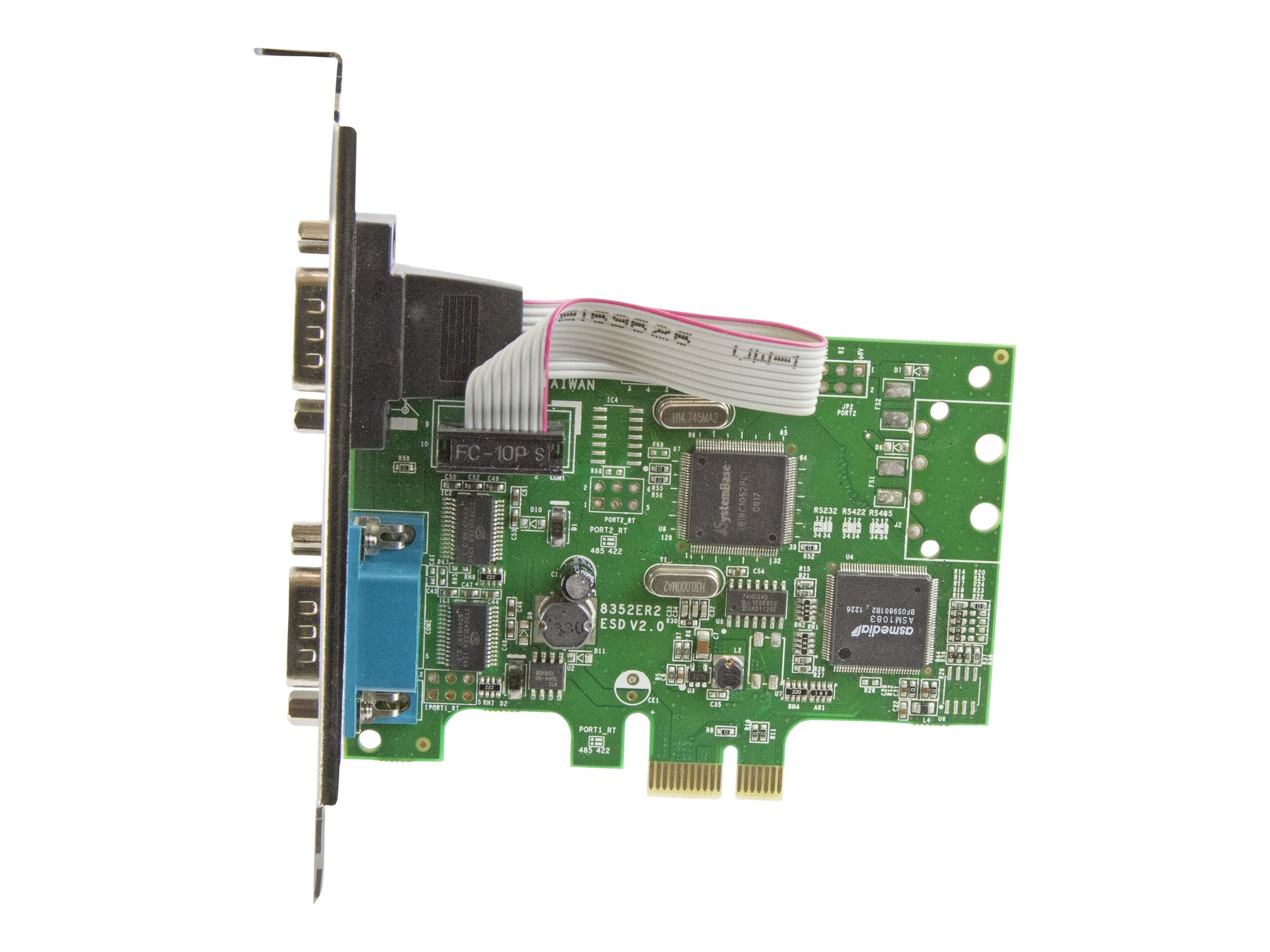 StarTech.com Carte PCI Express à 2 ports série DB9 RS232 - Adaptateur PCIe série avec UART 16C1050 à deux voies (PEX2S1050) - Adaptateur série - PCIe profil bas - RS-232 x 2 - PEX2S1050 - Adaptateurs réseau PCI-e
