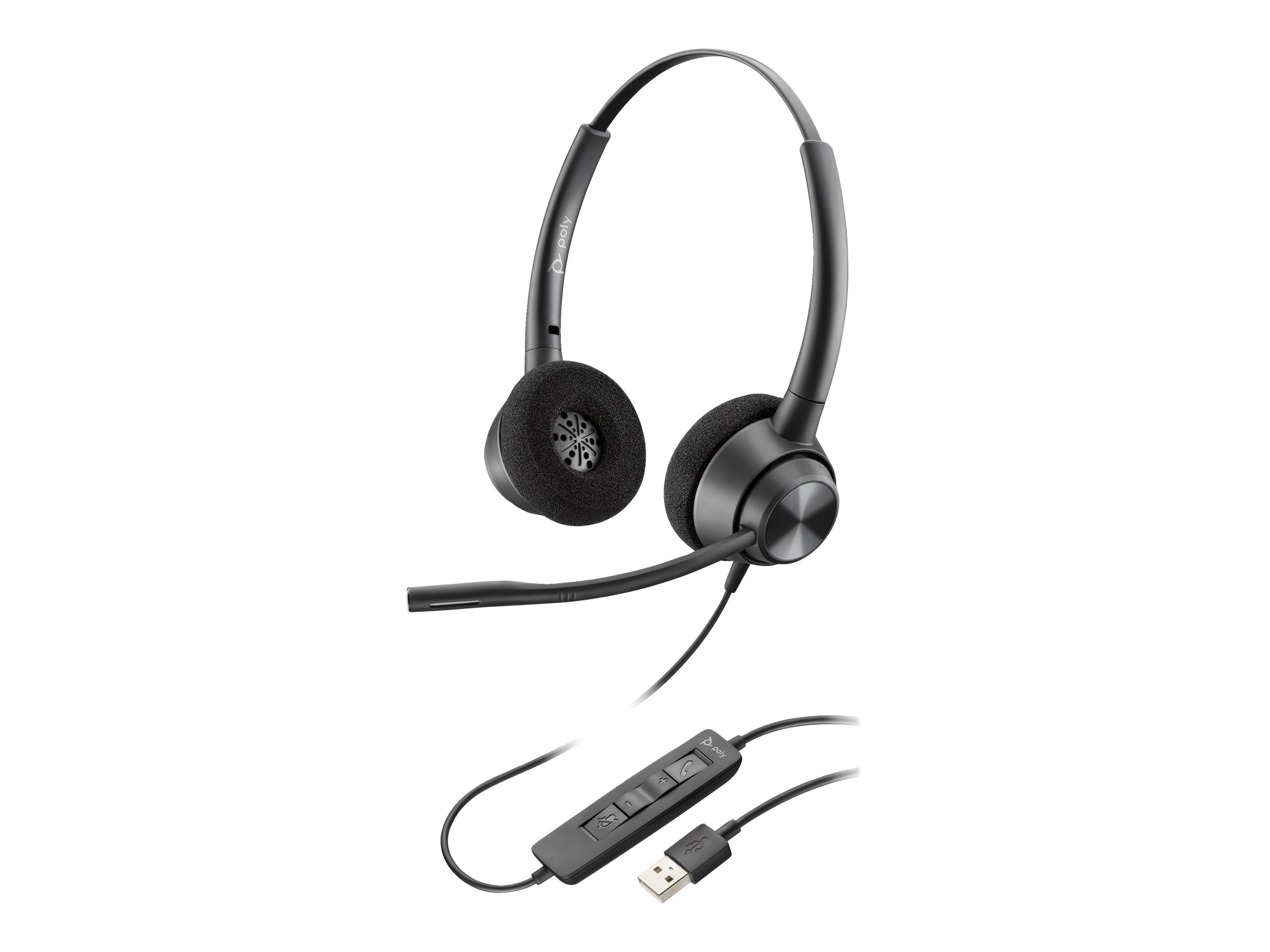 Poly EncorePro 310 - EncorePro 300 series - micro-casque - sur-oreille - filaire - USB-A - noir - 767G1AA - Écouteurs