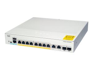 Cisco Catalyst 1000-8T-E-2G-L - Commutateur - Géré - 8 x 10/100/1000 + 2 x SFP Gigabit combo (liaison montante) - Montable sur rack - C1000-8T-E-2G-L - Concentrateurs et commutateurs gigabit