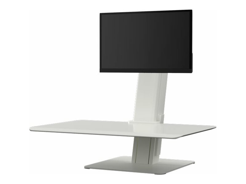 Humanscale QuickStand Eco - Kit de montage (étagère de clavier / souris, base autonome, support de bureau pour écran unique) - pour écran LCD/équipement PC - blanc - ordinateur de bureau - QSE2SMW - Montages pour TV et moniteur