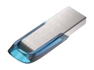 SanDisk Ultra Flair - Clé USB - 128 Go - USB 3.0 - bleu - SDCZ73-128G-G46B - Lecteurs flash