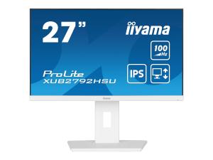 iiyama ProLite XUB2792HSU-W6 - Écran LED - 27" - 1920 x 1080 Full HD (1080p) @ 100 Hz - IPS - 250 cd/m² - 1300:1 - 0.4 ms - HDMI, DisplayPort - haut-parleurs - blanc, mat - XUB2792HSU-W6 - Écrans d'ordinateur