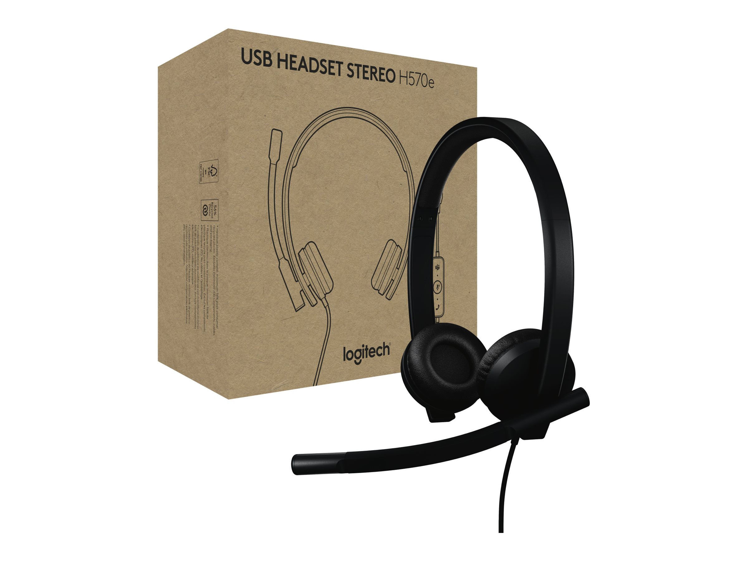 Logitech H570e - Micro-casque - sur-oreille - filaire - USB-A - Certifié pour Microsoft Teams - 981-001430 - Écouteurs