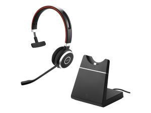Jabra Evolve 65 SE UC Mono - Micro-casque - sur-oreille - Bluetooth - sans fil - USB - avec support de chargement - Optimisé pour la CU - 6593-833-499 - Écouteurs