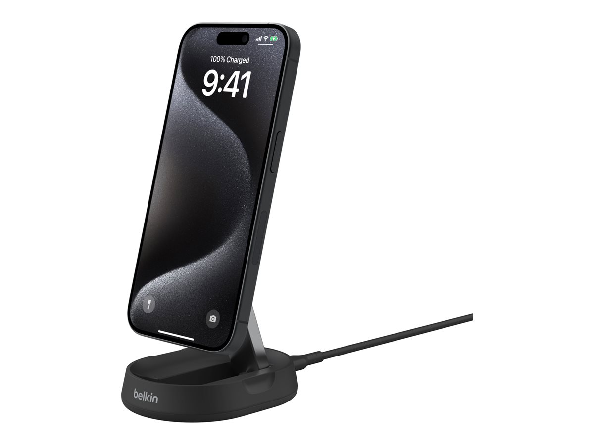 Belkin BoostCharge Pro - Support de chargement sans fil - magnétique + adaptateur secteur - 15 Watt - noir - WIA008VFBK - Batteries et adaptateurs d'alimentation pour téléphone cellulaire