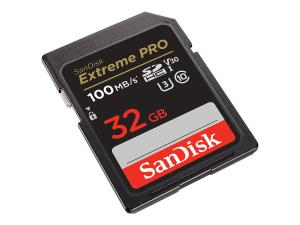 SanDisk Extreme Pro - Carte mémoire flash - 32 Go - Video Class V30 / UHS-I U3 / Class10 - SDHC UHS-I - SDSDXXO-032G-GN4IN - Cartes flash