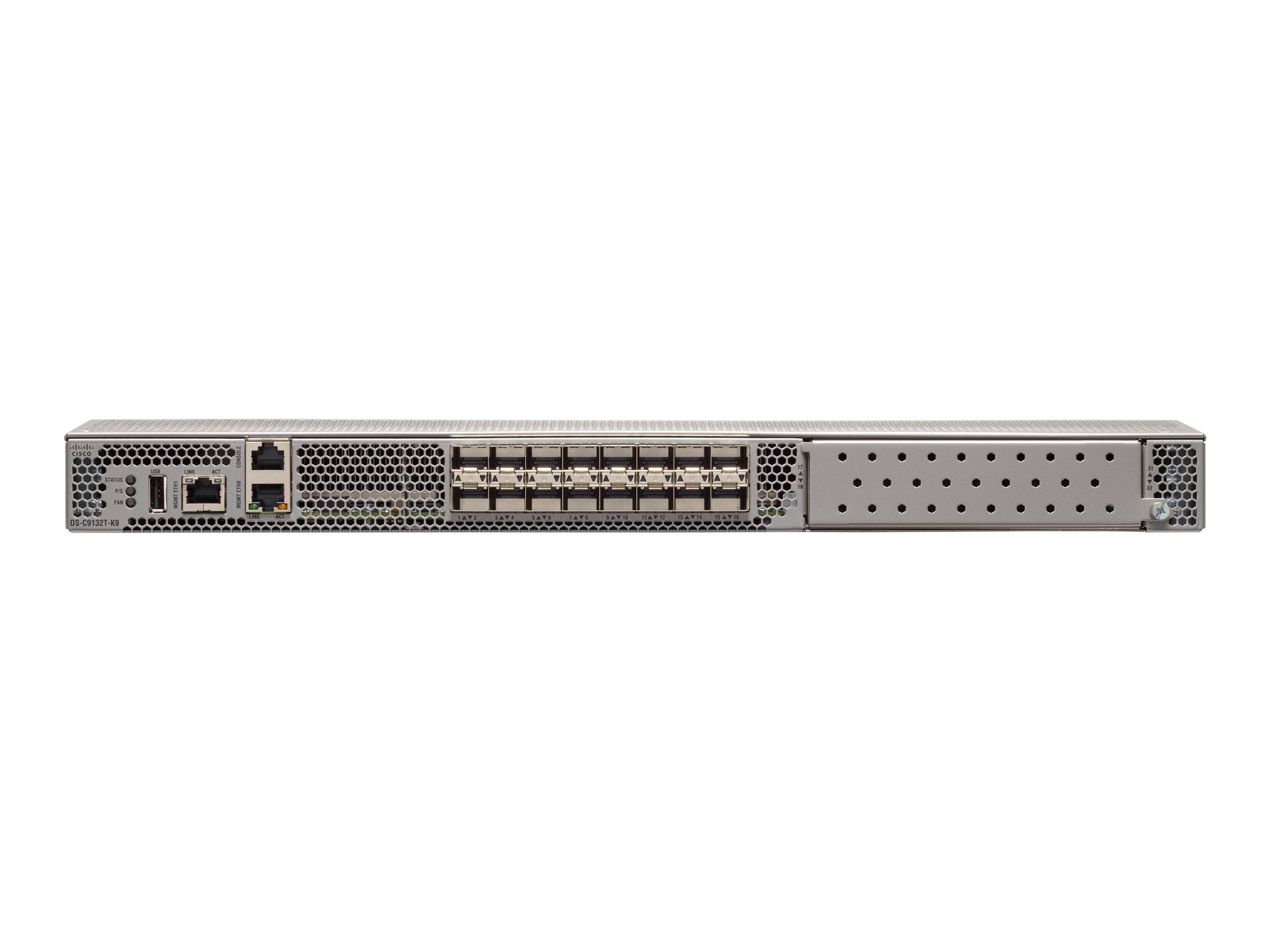 Cisco MDS 9132T - Commutateur - Géré - 8 x 32Gb Fibre Channel SFP+ - Montable sur rack - DS-C9132T-8PMISK9 - SAN