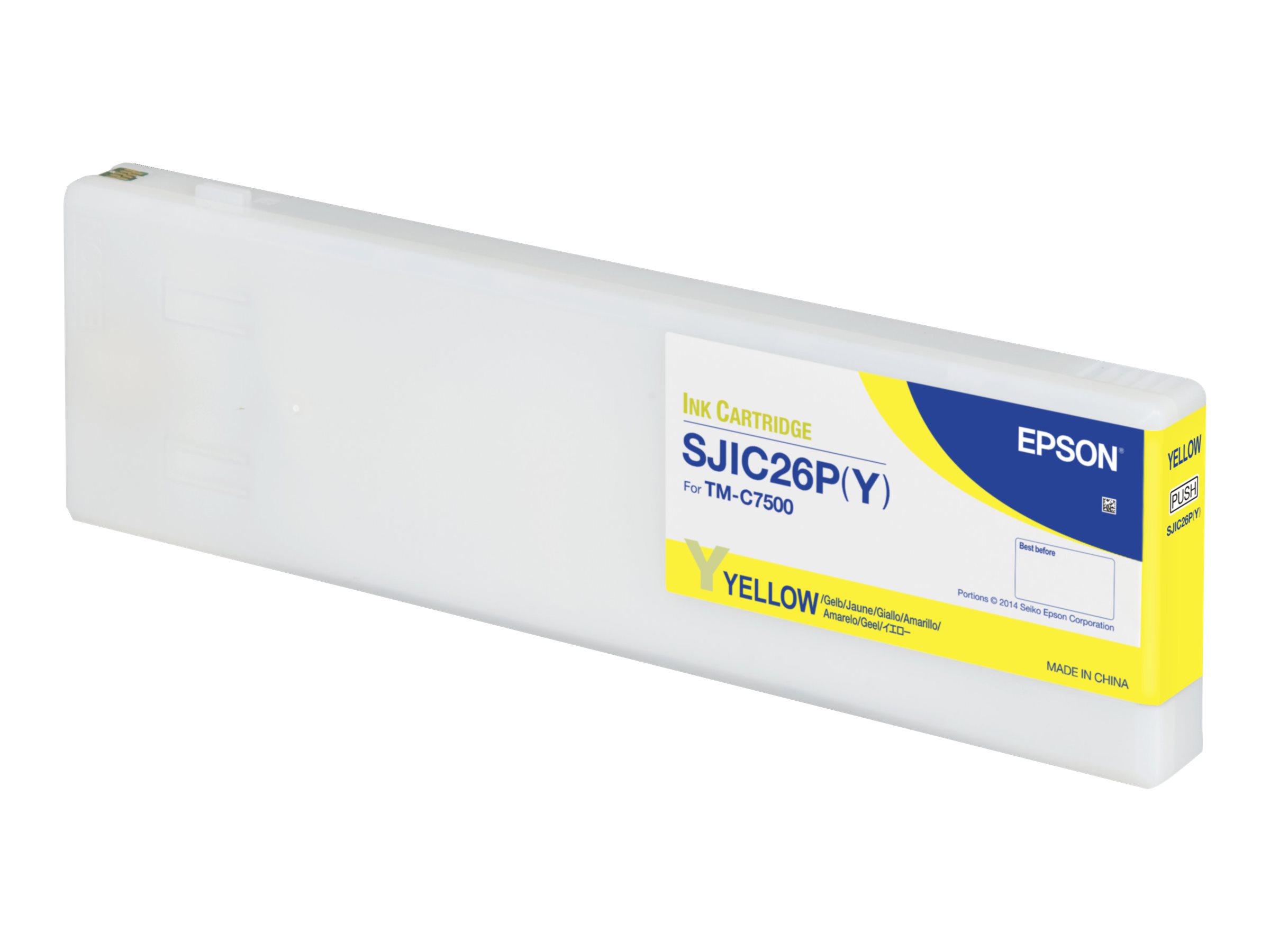 Epson SJIC26P(Y) - 294.3 ml - jaune - original - cartouche d'encre - pour ColorWorks TM-C7500 - C33S020621 - Cartouches d'imprimante
