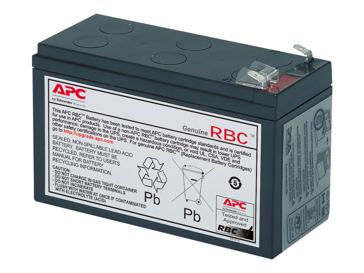Cartouche de batterie de rechange APC #106 - Batterie d'onduleur - 1 x batterie - Acide de plomb - noir - pour P/N: BE400-CP, BE400-IT, BE400-KR, BE400-RS, BE400-SP, BE400-UK, BGE90M, BGE90M-CA - APCRBC106 - Batteries UPS