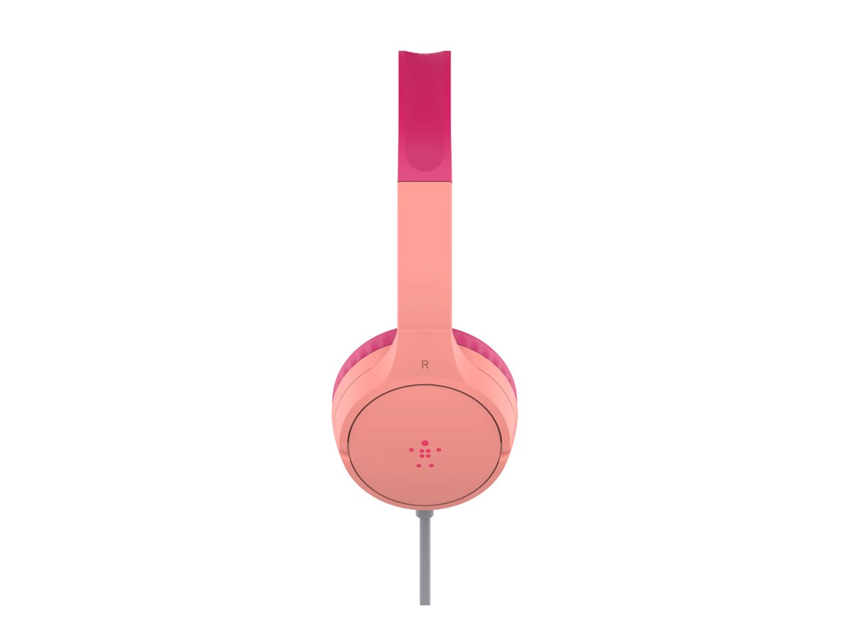 Belkin SoundForm Mini - Écouteurs avec micro - sur-oreille - filaire - jack 3,5mm - rose - AUD004BTPK - Écouteurs