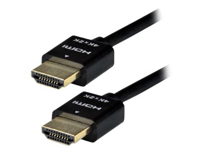 MCL MC385S - Câble HDMI avec Ethernet - HDMI mâle pour HDMI mâle - 2 m - noir - support 4K - MC385S-2M/N - Câbles HDMI