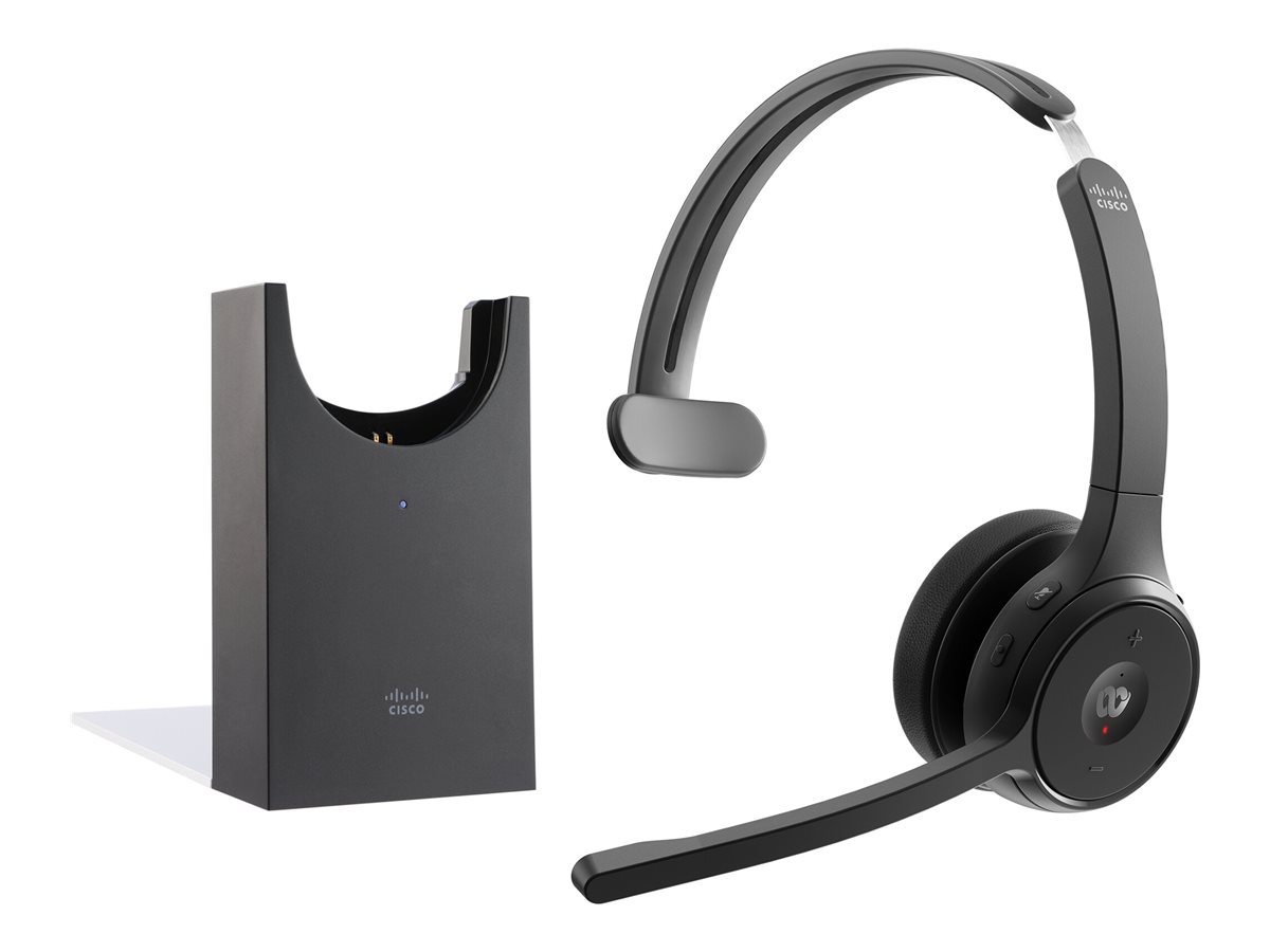Cisco Headset 721 - Micro-casque - sur-oreille - Bluetooth - sans fil - noir de charbon - Cisco Webex Certified - HS-WL-721-BUNAS-C - Écouteurs