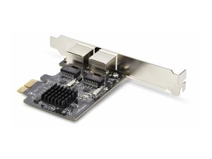 StarTech.com 2-Port Gigabit PCIe Network Adapter Card, TAA Compliant - Adaptateur réseau - PCIe - Gigabit Ethernet x 2 - noir - Conformité TAA - ST1000SPEXD4T - Cartes réseau