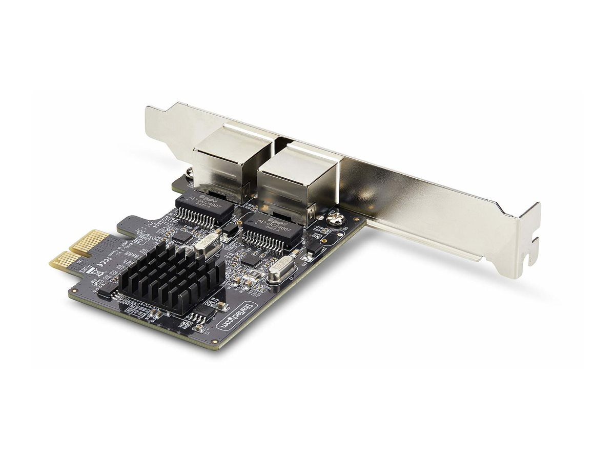 StarTech.com 2-Port Gigabit PCIe Network Adapter Card, TAA Compliant - Adaptateur réseau - PCIe - Gigabit Ethernet x 2 - noir - Conformité TAA - ST1000SPEXD4T - Cartes réseau