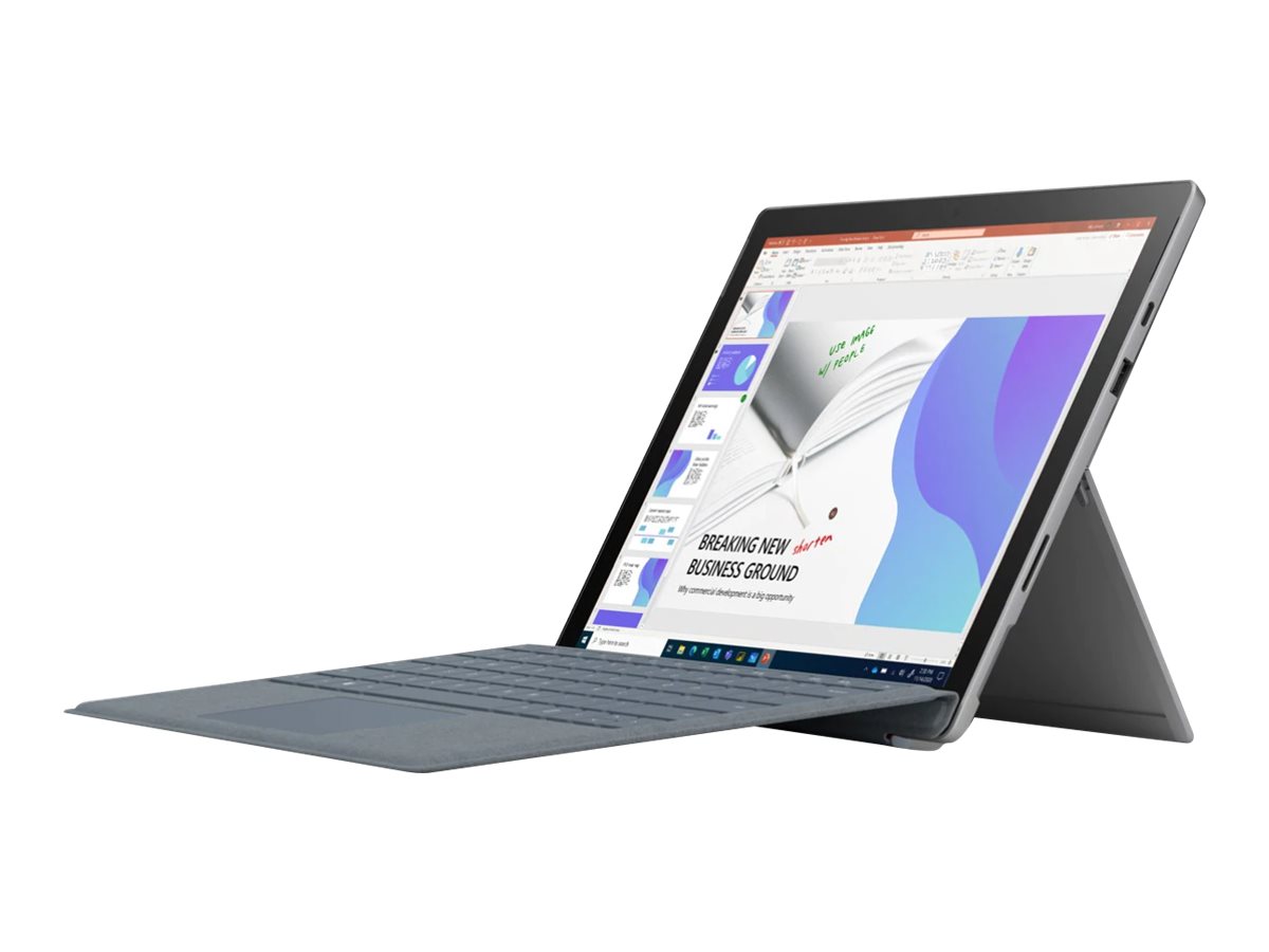 Microsoft Surface Pro 7+ - Tablette - Intel Core i5 - 1135G7 / jusqu'à 4.2 GHz - Win 10 Pro - Carte graphique Intel Iris Xe - 8 Go RAM - 256 Go SSD - 12.3" écran tactile 2736 x 1824 - IEEE 802.11b, IEEE 802.11a, IEEE 802.11g, IEEE 802.11n, IEEE 802.11ac, Bluetooth 5.0, IEEE 802.11ax (Wi-Fi 6) - Wi-Fi 6 - 4G LTE-A - platine - commercial - 1S3-00004 - Tablettes et appareils portables