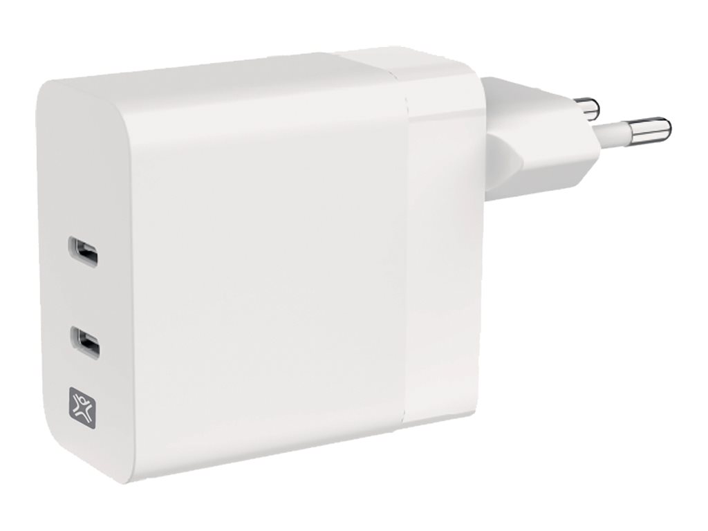 XtremeMac - Adaptateur secteur - 65W, double, USB-C Power Delivery - 65 Watt - PD, Quick Charge - 2 connecteurs de sortie (24 pin USB-C) - XWH-SPC60-03 - Batteries et adaptateurs d'alimentation pour téléphone cellulaire