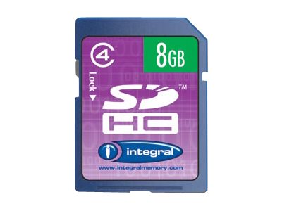 Integral - Carte mémoire flash - 8 Go - Class 4 - SDHC - INSDH8G4V2 - Cartes flash