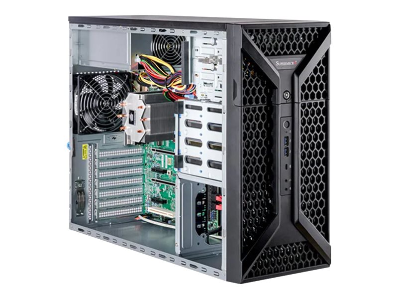 Supermicro UP Workstation 531A-IL - Mid tower - pas de processeur jusqu'à - RAM 0 Go - aucun disque dur - aucun graphique - Gigabit Ethernet, 10 Gigabit Ethernet - Aucun SE fourni - moniteur : aucun - noir - SYS-531A-IL - Ordinateurs de bureau