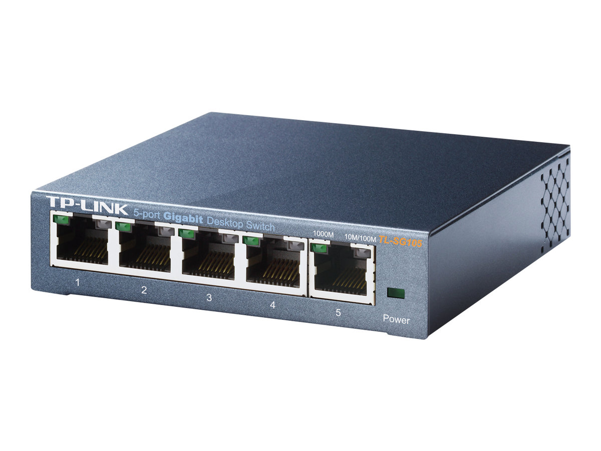TP-Link Commutateur Gigabit métallique à 5 ports TL-SG105 - Commutateur - non géré - 5 x 10/100/1000 - de bureau - TL-SG105 - Concentrateurs et commutateurs gigabit