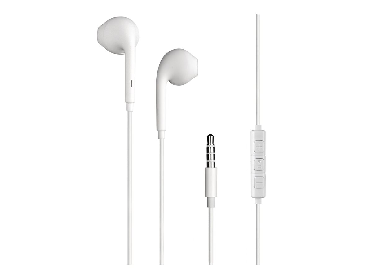 BIGBEN Connected - Écouteurs avec micro - embout auriculaire - filaire - jack 3,5mm - blanc - KPBOUTONJACKRW - Écouteurs