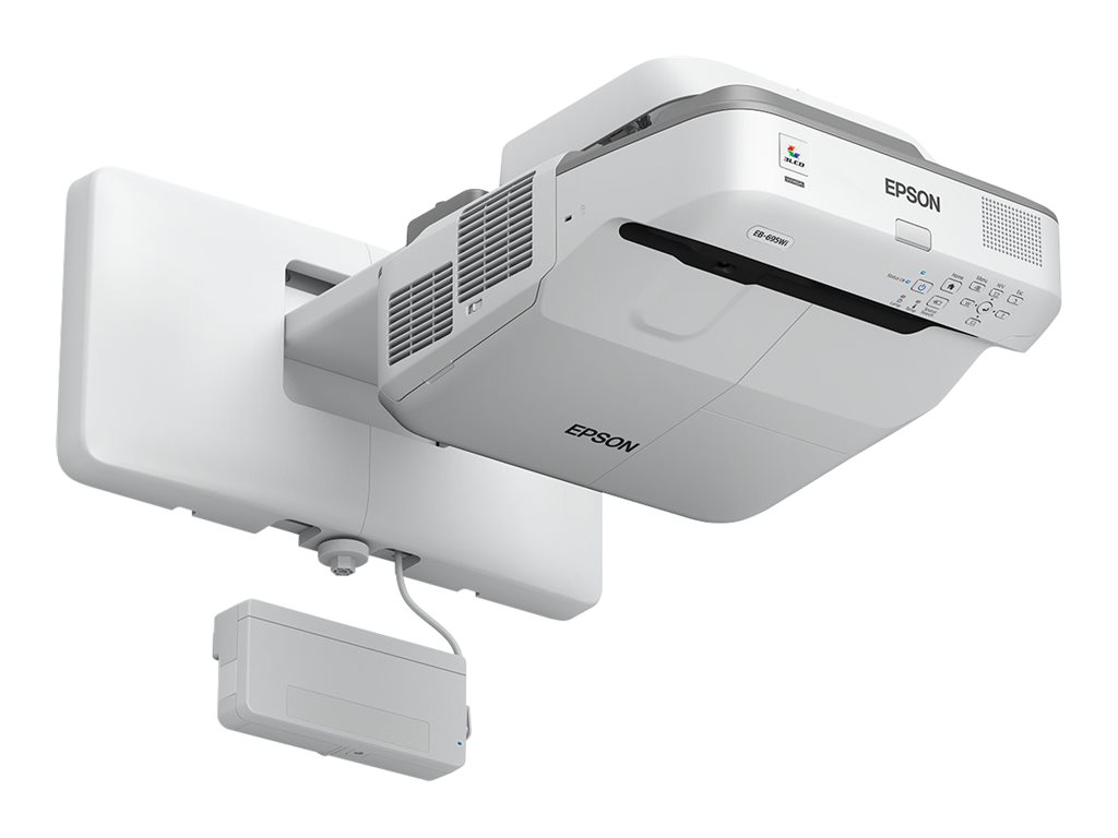 Epson EB-680Wi - Projecteur 3LCD - 3200 lumens - WXGA (1280 x 800) - 16:10 - 720p - LAN - gris, blanc - V11H742040 - Projecteurs numériques