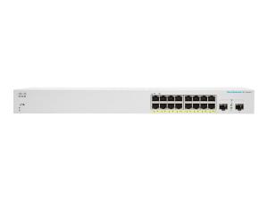 Cisco Business 220 Series CBS220-16P-2G - Commutateur - intelligent - 16 x 10/100/1000 (PoE+) + 2 x Gigabit SFP (liaison montante) - Montable sur rack - PoE+ (130 W) - CBS220-16P-2G-EU - Concentrateurs et commutateurs gigabit