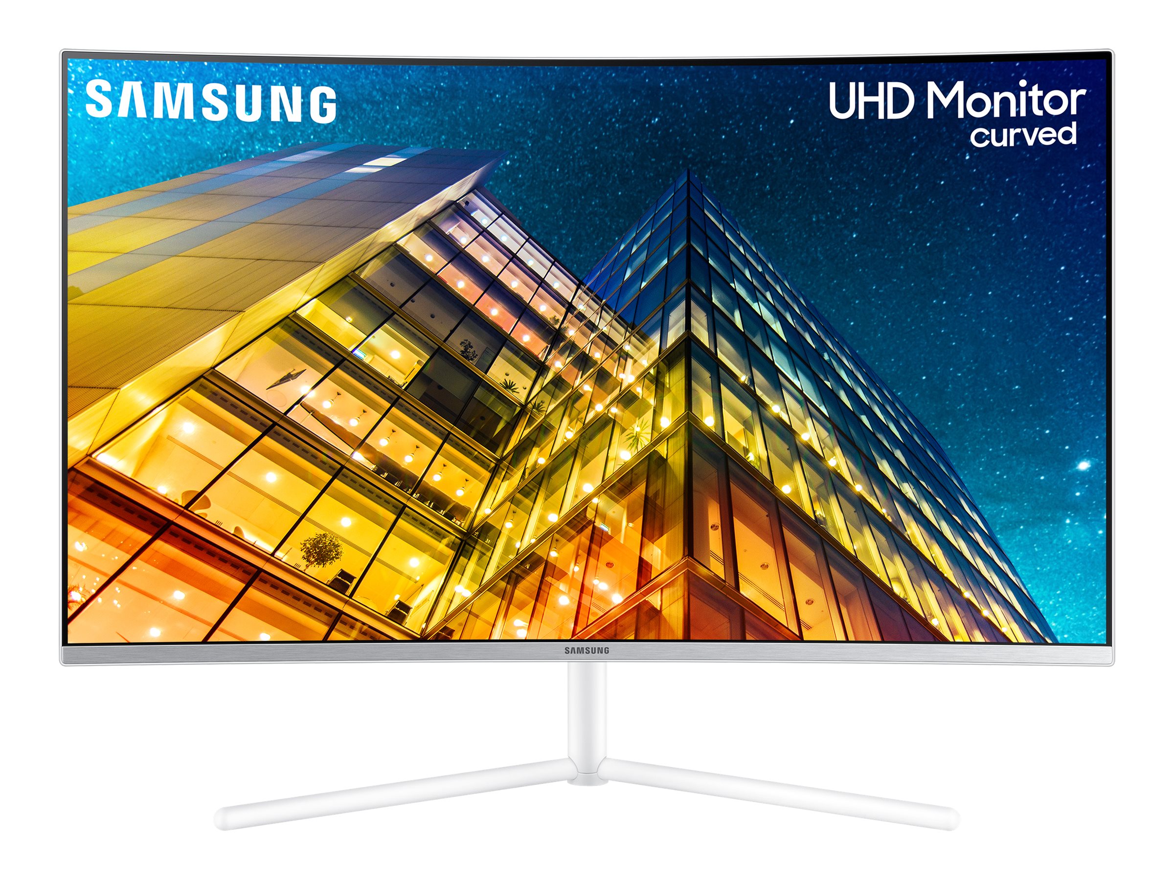 Samsung U32R591CWP - UR59C Series - écran LED - incurvé - 32" (31.5" visualisable) - 3840 x 2160 4K @ 60 Hz - VA - 250 cd/m² - 2500:1 - 4 ms - HDMI, DisplayPort - blanc - LU32R591CWPXEN - Écrans d'ordinateur
