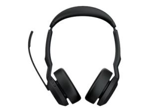 Jabra Evolve2 55 UC Stereo - Micro-casque - sur-oreille - Bluetooth - sans fil - Suppresseur de bruit actif - USB-A - noir - Optimisé pour la CU - 25599-989-999 - Écouteurs