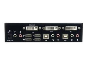 StarTech.com Commutateur KVM 2 ports DVI, USB et audio - Switch KVM DVI Dual Link - 2560 x 1600 - Commutateur écran-clavier-souris/audio/USB - 2 x KVM / audio / USB - 1 utilisateur local - de bureau - pour P/N: IM12D1500P, SVA12M2NEUA, SVA12M5NA, USBDVI4N1A10, USBDVI4N1A6 - SV231DVIUAHR - Commutateurs KVM