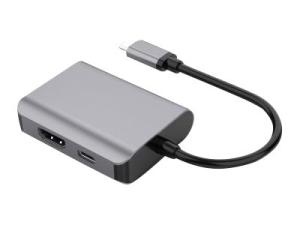 DLH - Adaptateur vidéo - 24 pin USB-C mâle pour HD-15 (VGA), HDMI, 24 pin USB-C femelle - 19 cm - noir - support 1080p, support pour 4K60Hz - DY-TU4212 - Accessoires pour téléviseurs