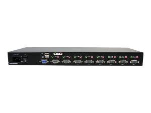 StarTech.com Commutateur USB VGA KVM 8 ports à montage sur rack avec audio (câbles audio inclus) - Commutateur écran-clavier-souris/audio - 8 x KVM / audio - 1 utilisateur local - de bureau - pour P/N: RK3236BKF, RK4236BKB, RK4242BK24, RK4242BK30, RKCONS1701, RKCONS17HD, RKQMCAB12V2 - SV831DUSBAU - Commutateurs KVM