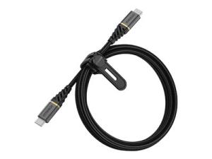 OtterBox Premium - Câble USB - 24 pin USB-C (M) pour 24 pin USB-C (M) - USB 2.0 - 3 A - 1 m - Prise en charge de Power Delivery - noir glamour - 78-52677 - Câbles USB