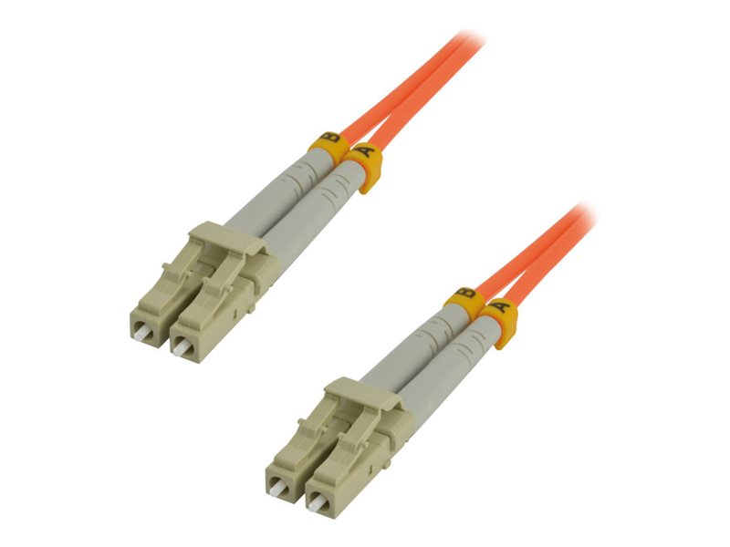 MCL - Cordon de raccordement - LC multi-mode (M) pour LC multi-mode (M) - 5 m - 2.8 mm - fibre optique - duplex - 50 / 125 microns - OM2 - sans halogène - orange - FJOM2Z/LCLC-5M - Câblesenfibres