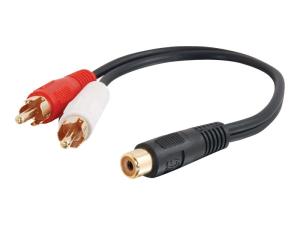 C2G Value Series Y-Cable - Adaptateur audio - RCA femelle pour RCA mâle - blindé - noir - 80138 - Accessoires pour systèmes audio domestiques