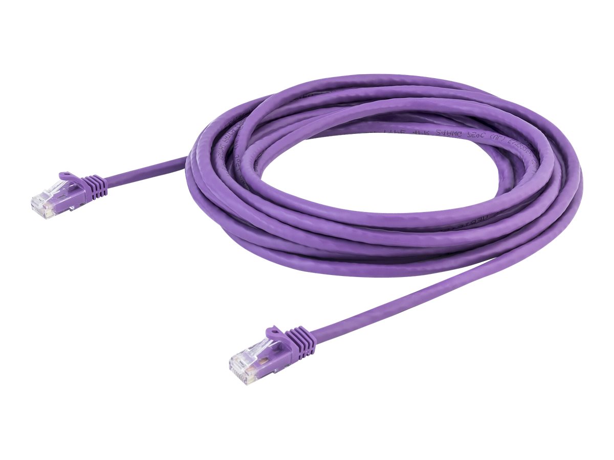 StarTech.com Câble réseau Cat6 UTP sans crochet - 5 m Violet - Cordon Ethernet RJ45 anti-accroc - Câble patch - Cordon de raccordement - RJ-45 (M) pour RJ-45 (M) - 5 m - CAT 6 - sans crochet - violet - N6PATC5MPL - Câbles à paire torsadée