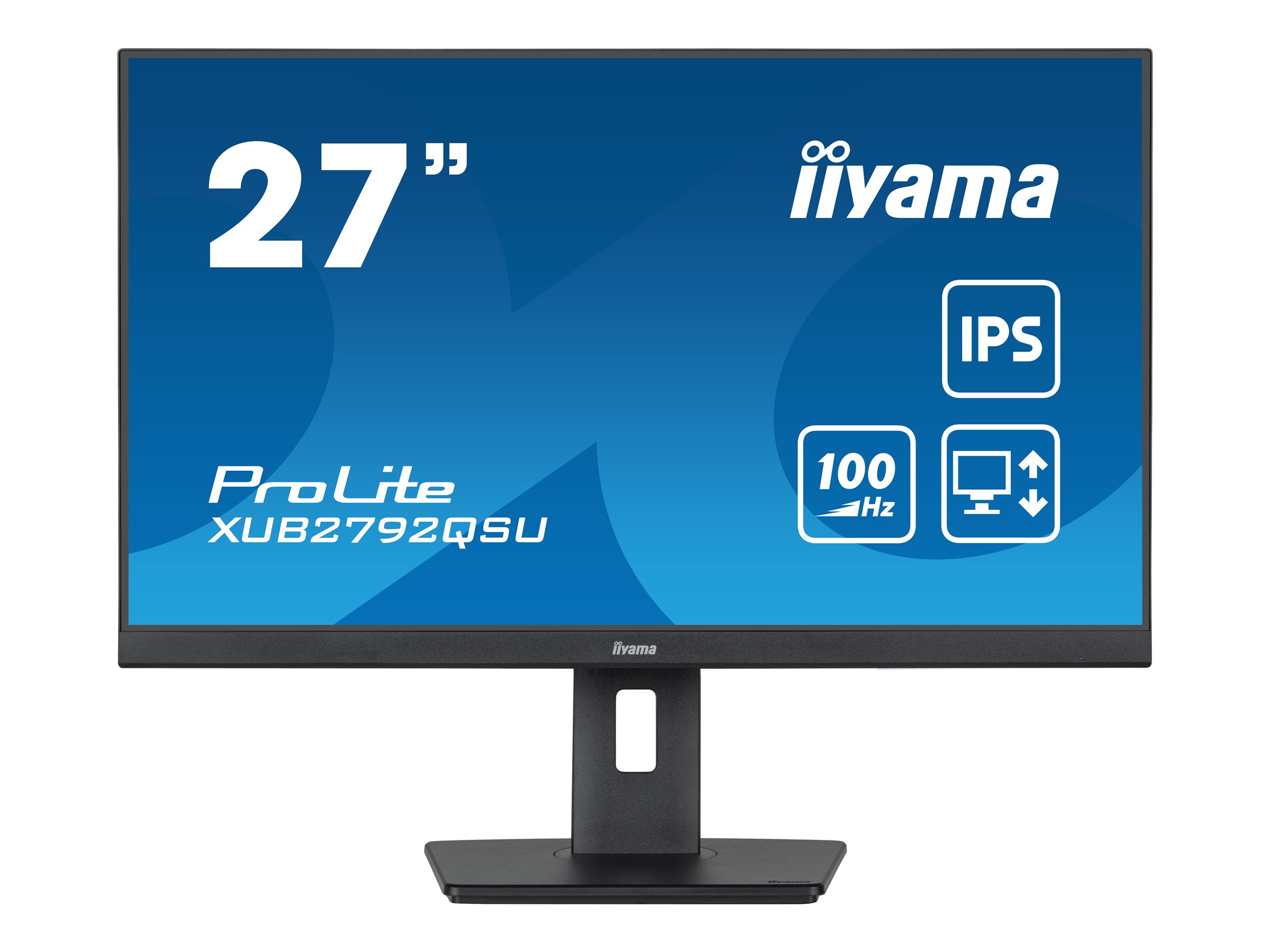 iiyama ProLite XUB2792QSU-B6 - Écran LED - 27" - 2560 x 1440 WQHD @ 100 Hz - IPS - 250 cd/m² - 1300:1 - 0.4 ms - HDMI, DisplayPort - haut-parleurs - noir mat - XUB2792QSU-B6 - Écrans d'ordinateur