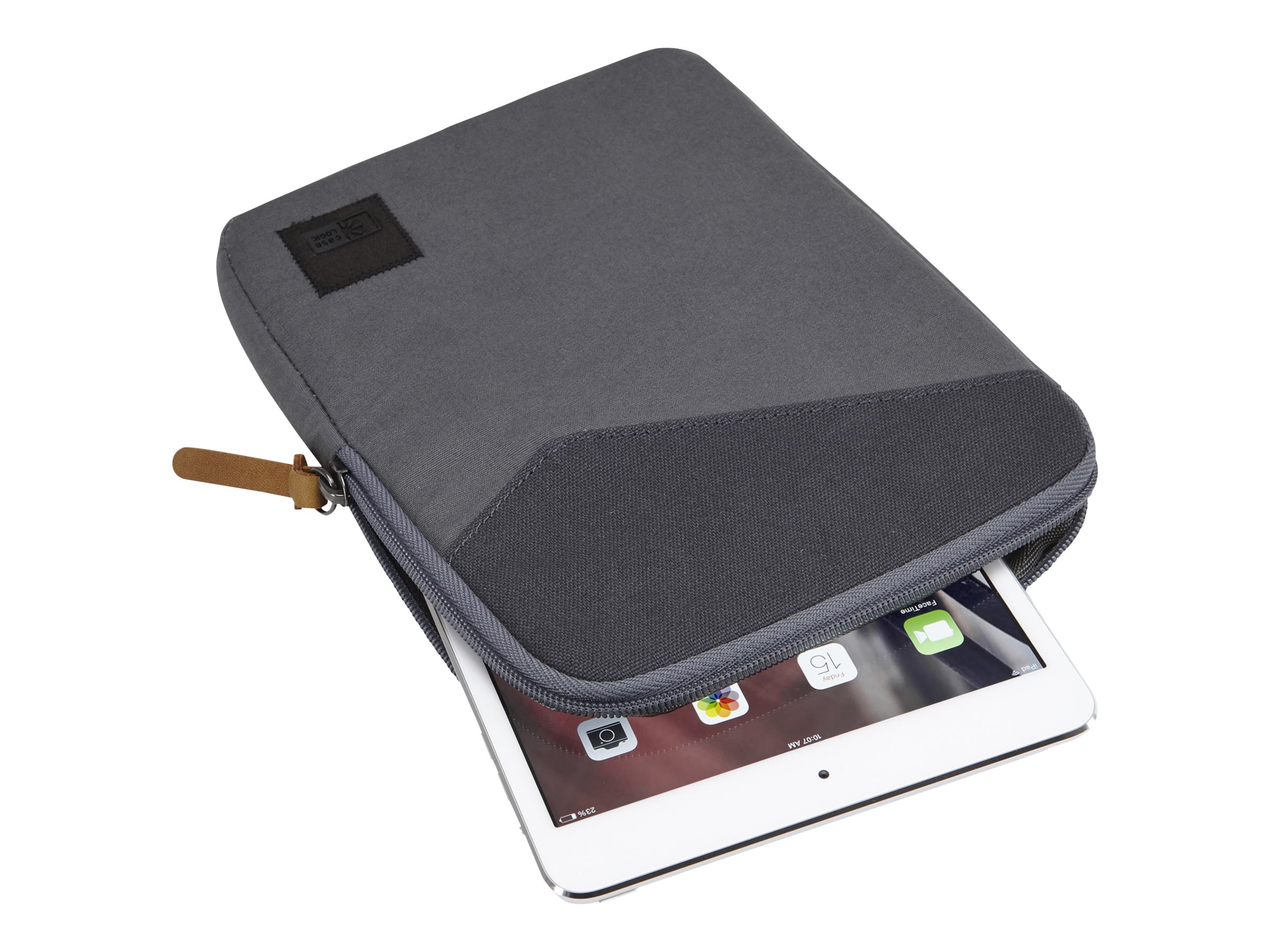 Case Logic LoDo Sleeve - Étui protecteur pour tablette - toile de coton - graphite, anthracite - 8" - LODS108GR - Accessoires pour ordinateur portable et tablette