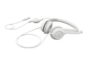 Logitech H390 - Micro-casque - sur-oreille - filaire - USB-A - blanc cassé - 981-001286 - Écouteurs