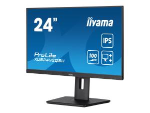 iiyama ProLite XUB2492QSU-B1 - Écran LED - 24" (23.8" visualisable) - 2560 x 1440 WQHD @ 100 Hz - IPS - 300 cd/m² - 1000:1 - 0.5 ms - HDMI, DisplayPort - haut-parleurs - noir, mat - XUB2492QSU-B1 - Écrans d'ordinateur