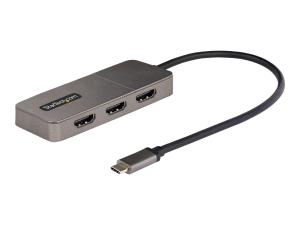 StarTech.com 3-Port USB-C MST Hub, USB Type-C to 3x HDMI Multi-Monitor Adapter for Laptop, Triple HDMI up to 4K 60Hz w/ DP 1.4 Alt Mode and DSC, HDR, 1ft (30cm) Cable, USB Bus-Powered - Multi-Stream Transport Hub (MST14CD123HD) - Répartiteur vidéo/audio - 3 x HDMI - de bureau - MST14CD123HD - Commutateurs audio et vidéo