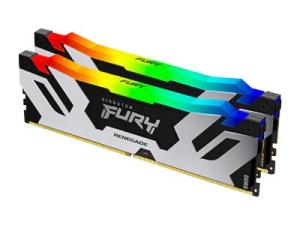 Kingston FURY Renegade RGB - DDR5 - kit - 32 Go: 2 x 16 Go - DIMM 288 broches - 6000 MHz / PC5-48000 - CL32 - 1.35 V - mémoire sans tampon - on-die ECC - KF560C32RSAK2-32 - DDR5