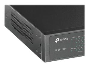TP-Link TL-SL1226P - Commutateur - non géré - 24 x 10/100 (PoE+) + 2 x 10/100/1000 + 2 x SFP Gigabit combiné - de bureau, Montable sur rack - PoE+ (250 W) - TL-SL1226P - Concentrateurs et commutateurs 10/100